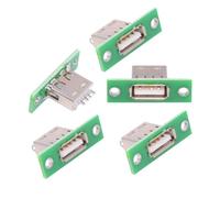 chenyang 5 Pack USB 2.0 DIY Conector USB 2.0 hembra toma puerto reparación reemplazo adaptador soldadura con agujero para tornillo de montaje en panel