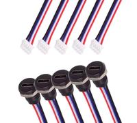 chenyang 5 paquetes de 2,0 mm Pitch de 4 pines a USB C hembra CC 5 V 3 A conector de cable de conversión con conector de goma impermeable a prueba de polvo