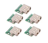 chenyang 5 unidades USB 2.0 DIY Connector, USB 2.0 Tipo A Conector Hembra Reparación Adaptador de Soldadura de Repuesto con Brida