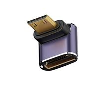 chenyang Adaptador convertidor CY Mini HDMI 2.1, Mini HDMI Macho a HDMI Hembra 90 Grados en ángulo hacia Abajo Adaptador convertidor de extensión UHD