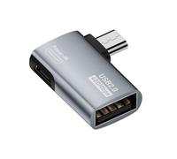 chenyang Adaptador de alimentación Micro USB OTG 2 en 1 Micro USB macho a USB 2.0 hembra 90 grados acodado a la izquierda