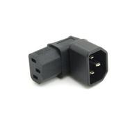 Chenyang - Adaptador de extensión de alimentación de IEC macho C14 a EC hembra C13 en ángulo recto de 90 grados hacia abajo