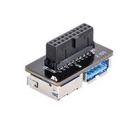 ChenYang Adaptador de extensión de puerto de cabecera de panel frontal USB 3.0 de 19/20 pines, 1 macho a 2 USB 3.0 hembra
