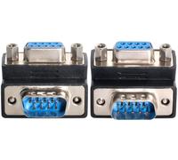 chenyang Adaptador de extensión RS232 D-Sub de 9 Pines Macho a Hembra, ángulo de 90 Grados hacia Arriba y hacia Abajo
