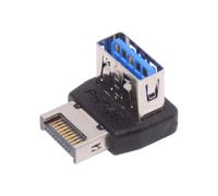 chenyang Adaptador de extensión USB 3.1 para panel frontal macho a USB 3.0 hembra de 90 grados hacia arriba