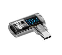 chenyang Adaptador de pantalla digital USB C, USB 4.0 tipo C macho a hembra, ángulo recto de 90 grados, 40 Gbit/s, 8 K a 60 Hz, transferencia de datos PD 140 W, carga rápida, medidor de potencia,