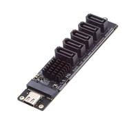 chenyang Adaptador de tarjeta de extensión multiplicador de puertos USB 3.1 Gen 2 a 5 SATA 3.0 para placa base, extensión de puerto de disco duro SATA, con chipset JMB575 JMS580