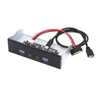 chenyang Adaptador multiplicador de 4 puertos USB 3.1 tipo E a 2 puertos USB 3.0 y 2 puertos USB C con cable de alimentación SATA para panel de bahía de unidad óptica de 5.25 pulgadas