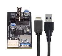 chenyang Adaptador PCBA multiplicador de puerto USB 3.1 tipo E a USB 3.0 de 19/20 pines y USB 3.1 tipo E HUB con cable de alimentación SATA