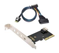 chenyang Adaptador PCIe 4.0 X4 a Slimline SAS SFF-8654 con cable SFF-8654 a SFF-8639 para U.2 SFF-8639 NVME PCIe SSD
