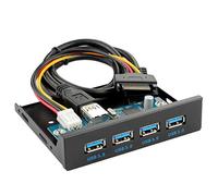 CY USB 3.0 HUB - Adaptador de panel frontal a placa base de 20 pines con cable de alimentación SATA para unidad de disco de 3.5 pulgadas