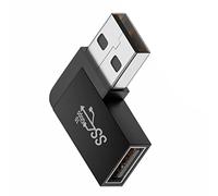 chenyang Adaptador USB 3.0, USB 3.0 tipo A macho a hembra, adaptador de video de datos de alimentación, 90 grados, ángulo izquierdo, 10 Gbps