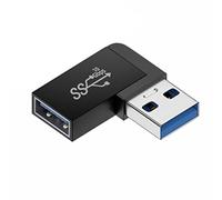 chenyang Adaptador USB 3.0, USB 3.0 tipo A macho a hembra, adaptador de video de datos de alimentación, 90 grados, ángulo recto, tipo plano, 10 Gbps