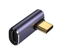 Chenyang Adaptador USB C macho a hembra, USB 4 tipo C, perfil bajo, ángulo recto, 100 W, datos de alimentación 8K, adaptador de conector de extensión de video