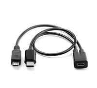 Chenyang - Cable alargador divisor Micro USB hembra a USB tipo C 3.1 y Micro USB macho