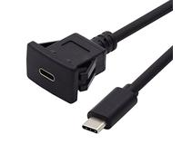 chenyang Cable alargador USB 3.1 Gen 2 10 Gbps empotrado USB C macho a hembra para el montaje en el salpicadero del coche, resistente al agua y al polvo
