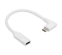 chenyang Cable alargador USB C, USB 2.0 tipo C macho a hembra PD65W, carga rápida, transferencia de datos, ángulo de 90 grados, cable de extensión de 16 cm
