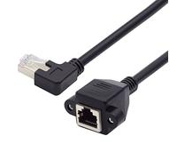 chenyang Cable Cat6 RJ45, 8P8C FTP STP UTP Cat6 macho a hembra LAN Ethernet Red de extensión eléctrica con codo de 90° con agujeros de montaje de panel