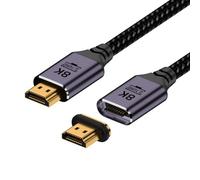 chenyang Cable conector magnético HDMI 2.1, HDMI macho a macho 8K @60Hz 4K @120Hz 48Gbps Cable trenzado de nailon chapado en oro de ultra alta velocidad 0.5M para TV, monitor, computadora