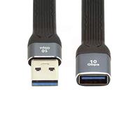 chenyang Cable corto USB 3.0, USB 3.1 3.0 tipo A macho a hembra, cable de datos FPC plano delgado de 13 cm, 10 Gbps para laptop y escritorio