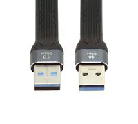 chenyang Cable corto USB 3.0, USB 3.1 3.0 tipo A macho a macho, cable de datos FPC plano delgado de 13 cm, 10 Gbps para laptop y escritorio