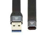 chenyang Cable corto USB 3.1, USB 3.0 tipo A macho a USB 3.1 tipo C hembra, extensión plana delgada FPC, cable de datos de 13 cm, 10 Gbps para laptop y escritorio