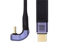chenyang Cable corto USB C USB4 Tipo C 40 Gbps PD 240 W Alimentación 8 K a 60 Hz Cable de datos de extensión angular plano delgado en forma de U 13cm