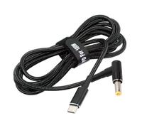 chenyang Cable de alimentación USB C a DC 5,5 x 2,5 mm PD 100 W, cable de carga rápida de nailon trenzado compatible con PD 65 W, 5,91 FT/1,8 m