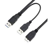 chenyang Cable de alimentación Y Dual USB3.0 A macho a Micro USB 3.0 Y cable con alimentación adicional para SSD HDD