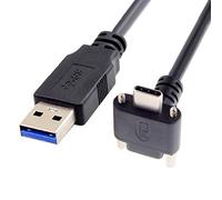 chenyang Cable de datos USB 3.0 a USB C en ángulo de 90 grados con tornillo de montaje en panel para cámara industrial de 3.0M