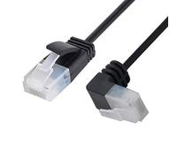 chenyang Cable de Ethernet Cat6, cable de red UTP RJ45 con ángulo de 90 grados hacia arriba, cable de extensión de red Cat6a, cable de par trenzado para Laptop, Router, TV BOX, 1.0M