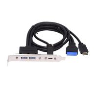 chenyang Cable de extensión de panel frontal USB 3.0 de 19/20 pines y tipo E a 2 USB 3.0 y USB C hembra para panel trasero con soporte de ranura PCI-E de 12 cm