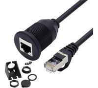 chenyang Cable de extensión de red LAN Ethernet CAT6 RJ45 macho a hembra para montaje en panel de salpicadero de coche, impermeable, a prueba de polvo