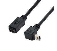 Chenyang - Cable de extensión Mini USB de 5 pines, macho a hembra, 90 grados, en ángulo hacia abajo, 0,2 m