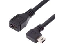 chenyang Cable de extensión mini USB, USB 2.0 mini USB de 5 pines macho a hembra de 90 grados en ángulo izquierdo, cable de extensión de transferencia de datos, adaptador de 1 pie para cámara de