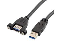 HDMIHOME - Cable de extensión USB 3.0 macho a hembra con tornillo para montaje en panel, 50 cm