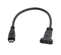 chenyang Cable de extensión USB C USB 3.1 Gen 2 de 10 Gbps macho a hembra, cable de extensión de transferencia de datos de carga rápida, 0,2 m con agujero para tornillo de montaje en panel