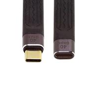 chenyang Cable de extensión USB-C USB 4 delgado plano macho a hembra de 40 Gbps con carga de 100 W y 8K a 60 Hz compatible con Thunderbolt3/4 de 13 cm