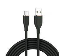 chenyang Cable de silicona USB A a C, USB 2.0 tipo C PD de 15 W, cable de extensión de datos de carga rápida compatible con iPhone 15, negro, 6.56 pies/2.0 m