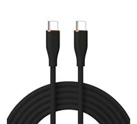 chenyang Cable de silicona USB C a C, USB 2.0 tipo C PD de 65 W, cable de extensión de datos de carga rápida compatible con iPhone 15, negro, 6.56 pies/2.0 m