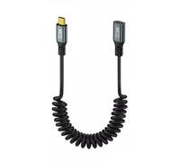 chenyang Cable en espiral USB C a C USB 3.2 Gen 2x2 macho a hembra 20Gbps PD 100W 8K @ 60Hz cable de carga rápida 1.8m