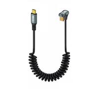 chenyang Cable en espiral USB C a C, USB 3.2, tipo C, ángulo de 180 grados, 20 Gbit/s, PD 100 W, 8 K @ 60 Hz, cable de carga rápida, 1,8 m