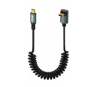 Chenyang Cable en espiral USB C a C USB 3.2 tipo C UP en ángulo 20 Gbit/s PD 100W 8K@60Hz datos Cable de carga rápida 1,8m