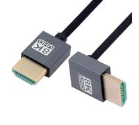 chenyang Cable HDMI 2.1, conector HDMI macho a macho, 90 grados inclinado hacia abajo, 8 K @ 60 Hz, 4 K @ 120 Hz, 48 Gbit/s, ultrarápido, flexible, dorado, 2,0 m, para televisores, monitores y