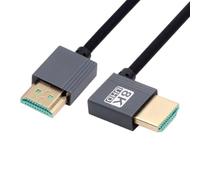 chenyang Cable HDMI 2.1, conector HDMI macho a macho, ángulo izquierdo de 90 grados, 8 K @ 60 Hz, 4 K @ 120 Hz, 48 Gbit/s, ultrarápido, flexible, dorado, 1,0 m, para televisores, monitores y