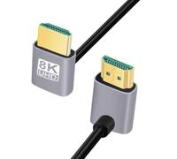 chenyang Cable HDMI 2.1, HDMI macho a macho, doble ángulo de descenso de 90 grados, 8 K @ 60 Hz, 4 K @ 120 Hz, 48 Gbps, cable dorado ultrarrápido de 0,5 m para televisores, monitores, ordenadores