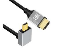 chenyang Cable HDMI 2.1, HDMI macho a Mini HDMI macho 90 grados en ángulo 8K @60Hz 4K @120Hz 48Gbps Cable chapado en oro de ultra alta velocidad 1.64FT/0.5M para TV, monitor, computadora