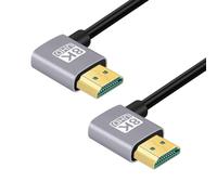 chenyang Cable HDMI 2.1, macho a macho, doble ángulo recto de 90 grados, 8 K @ 60 Hz, 4 K @ 120 Hz, 48 Gbps, cable dorado ultrarrápido 0,5 m para televisores, monitores, ordenadores