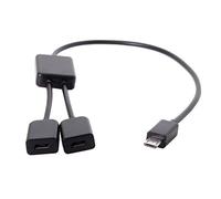 Chenyang Cable Micro USB OTG, Cable Micro USB 1 Macho a 2 Puertos duales Hembra para computadora portátil, Mouse y Disco Flash