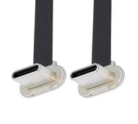 chenyang Cable plano corto USB C de 0.23 pies, USB 2.0 tipo C dual en ángulo de 90 grados PD 65 W cable de extensión de datos de carga rápida